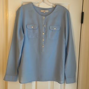 Light Blue Loft long sleeve top size small